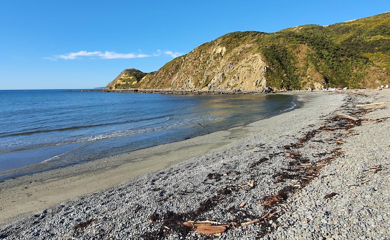 Photo de Makara Beach avec caillou gris de surface