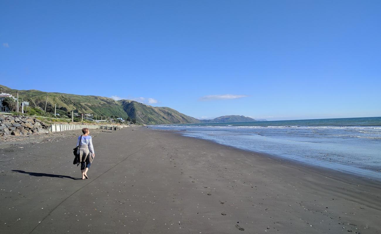 Photo de Paekakariki Beach avec sable gris de surface