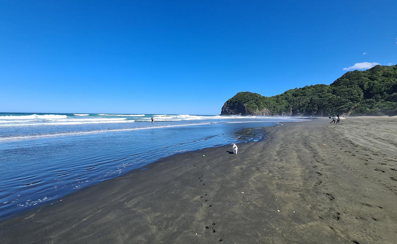 Photo de North Piha Beach avec sable gris de surface