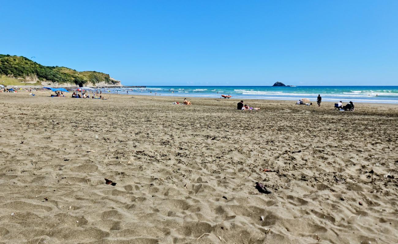 Photo de Muriwai Beach avec sable lumineux de surface