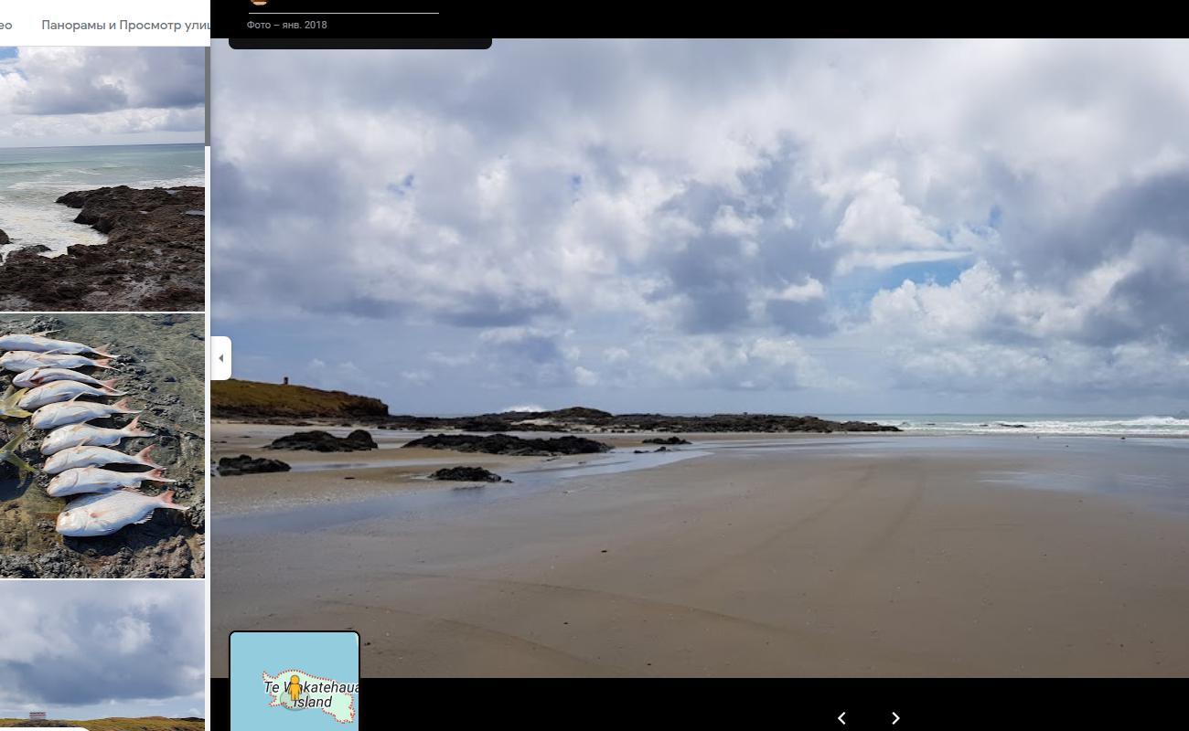 Photo de Maunganui Bluff Beach avec sable beige fin de surface