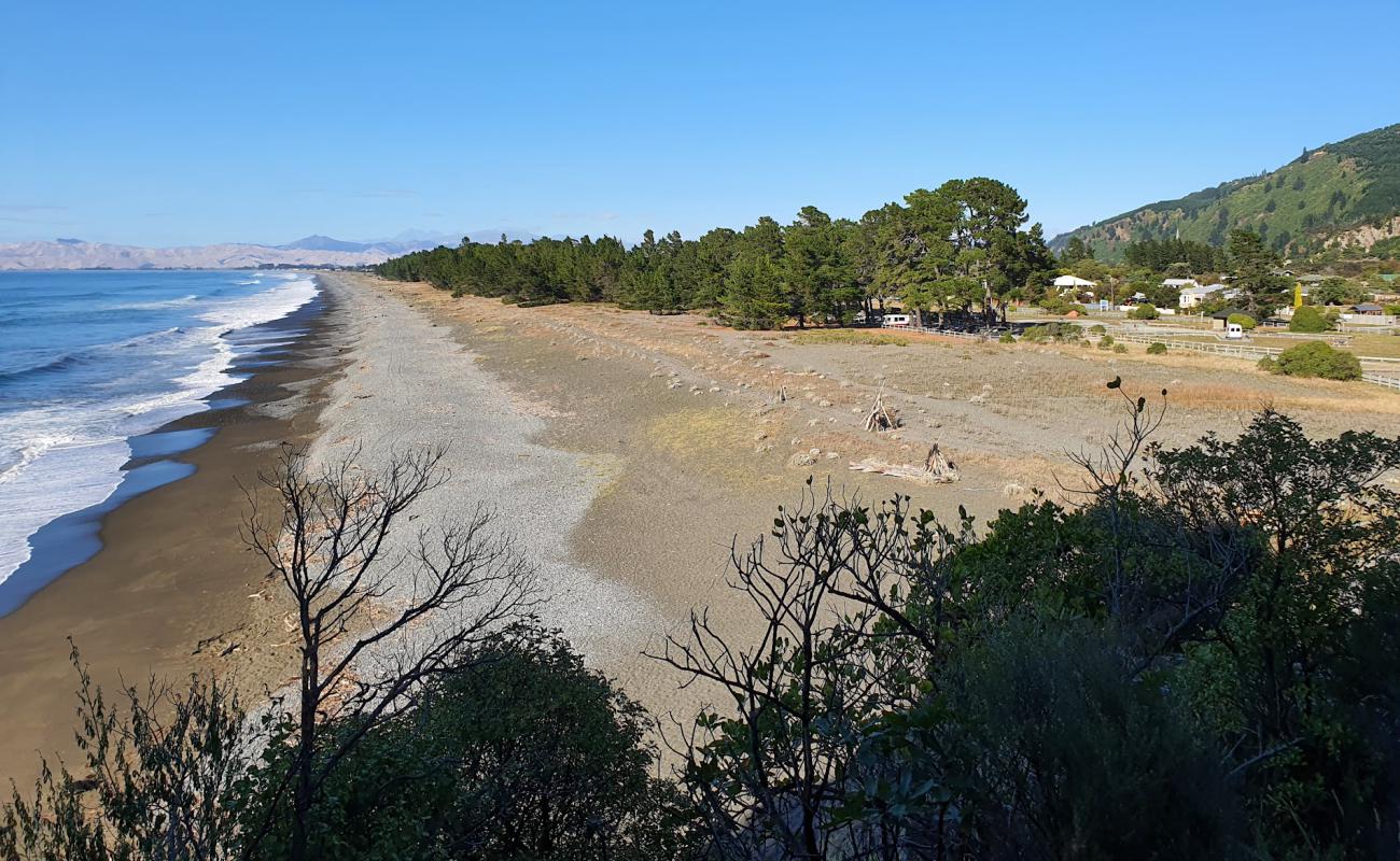 Photo de Rarangi Beach avec caillou gris de surface