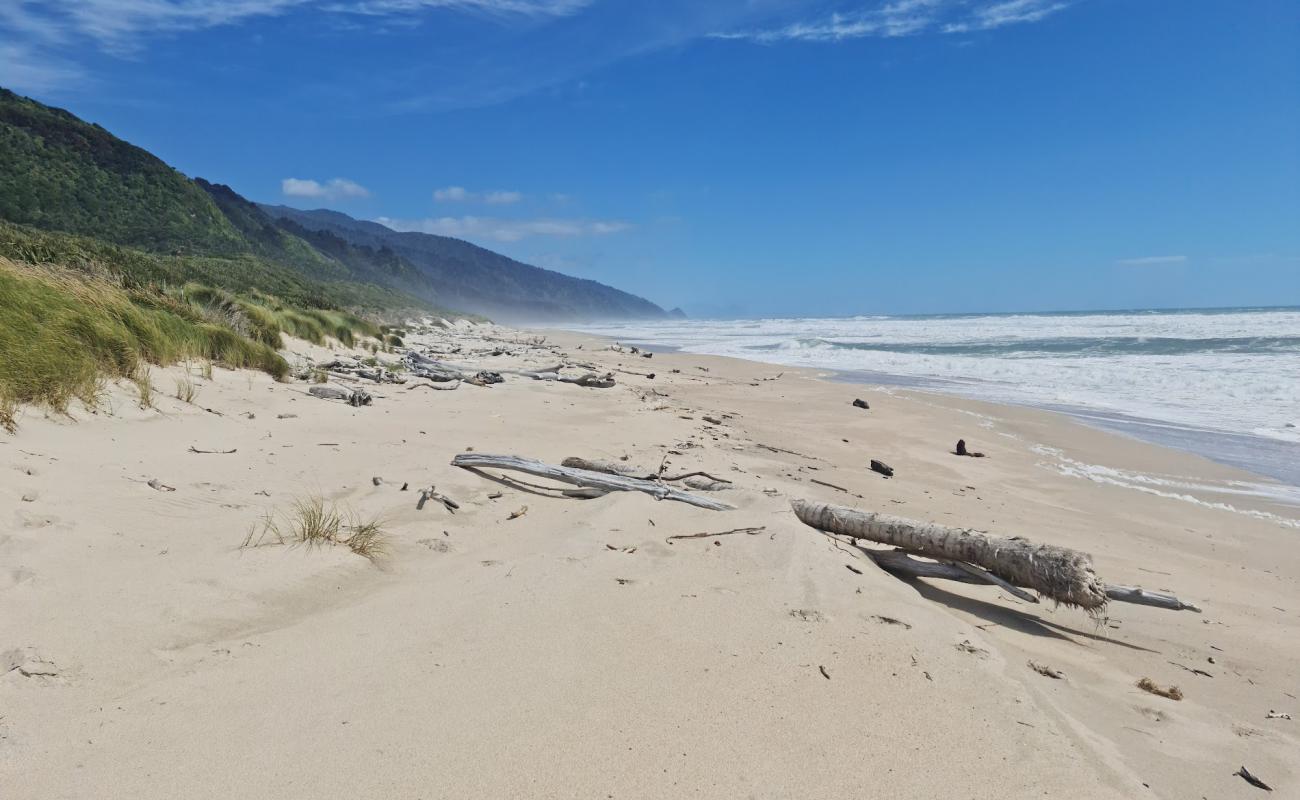 Photo de Heaphy Hut Beach avec sable lumineux de surface