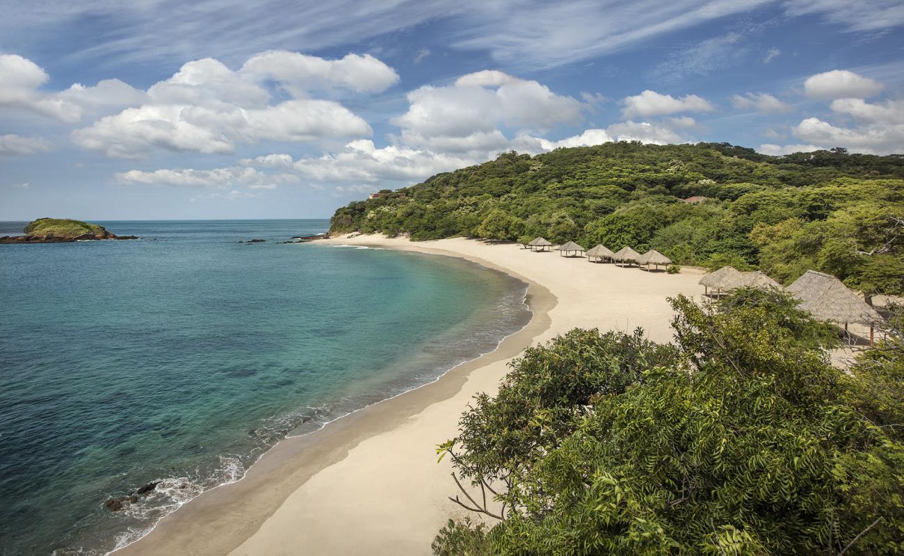 Photo de Plage de Manzanillo avec sable lumineux de surface