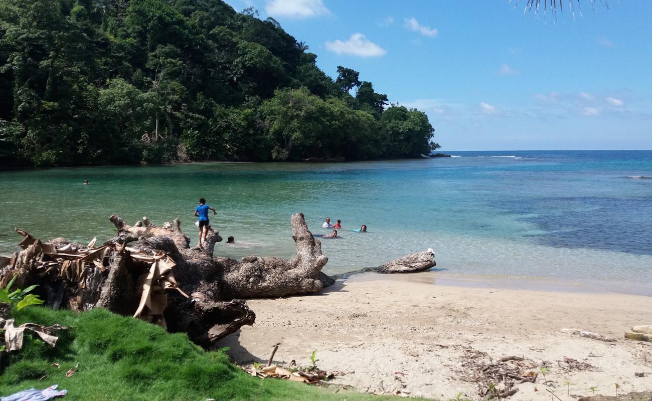 Photo de Puerto Frances Beach avec sable beige & galets de surface