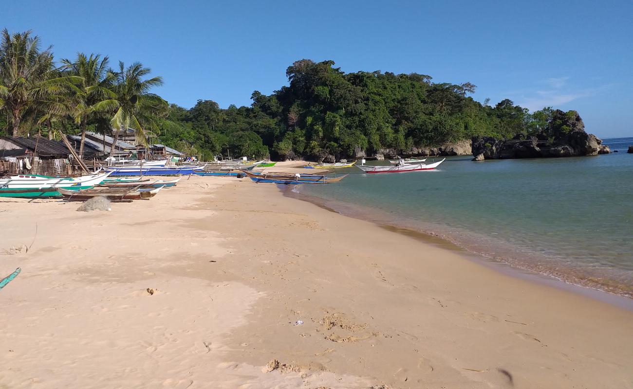 Photo de Alibog Beach avec sable beige fin de surface