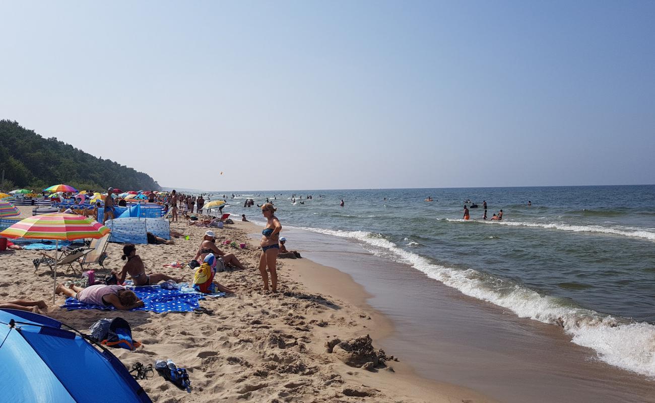 Photo de Pustkowo Beach avec sable lumineux de surface