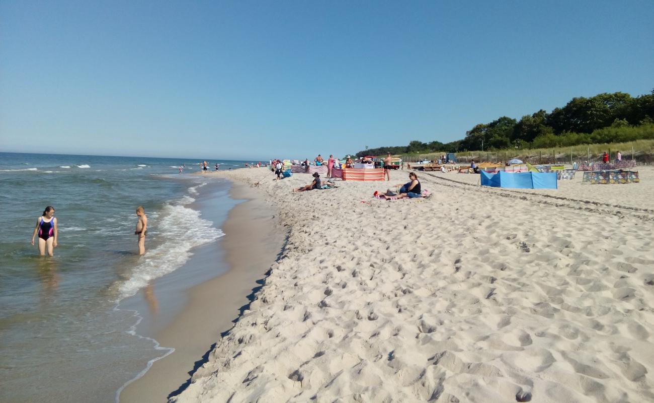 Photo de Jastarnia Beach avec sable lumineux de surface