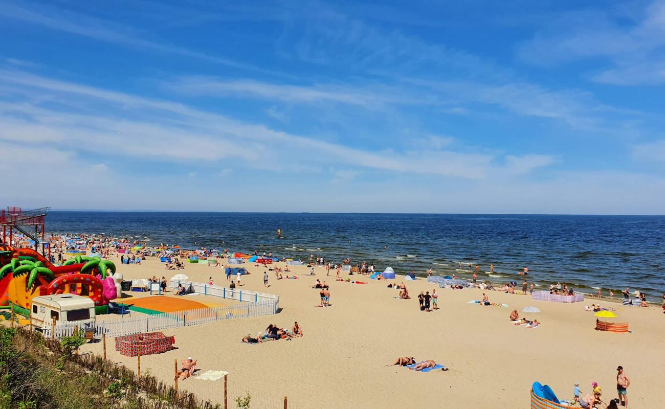 Photo de Stegna Morska beach avec sable fin et lumineux de surface