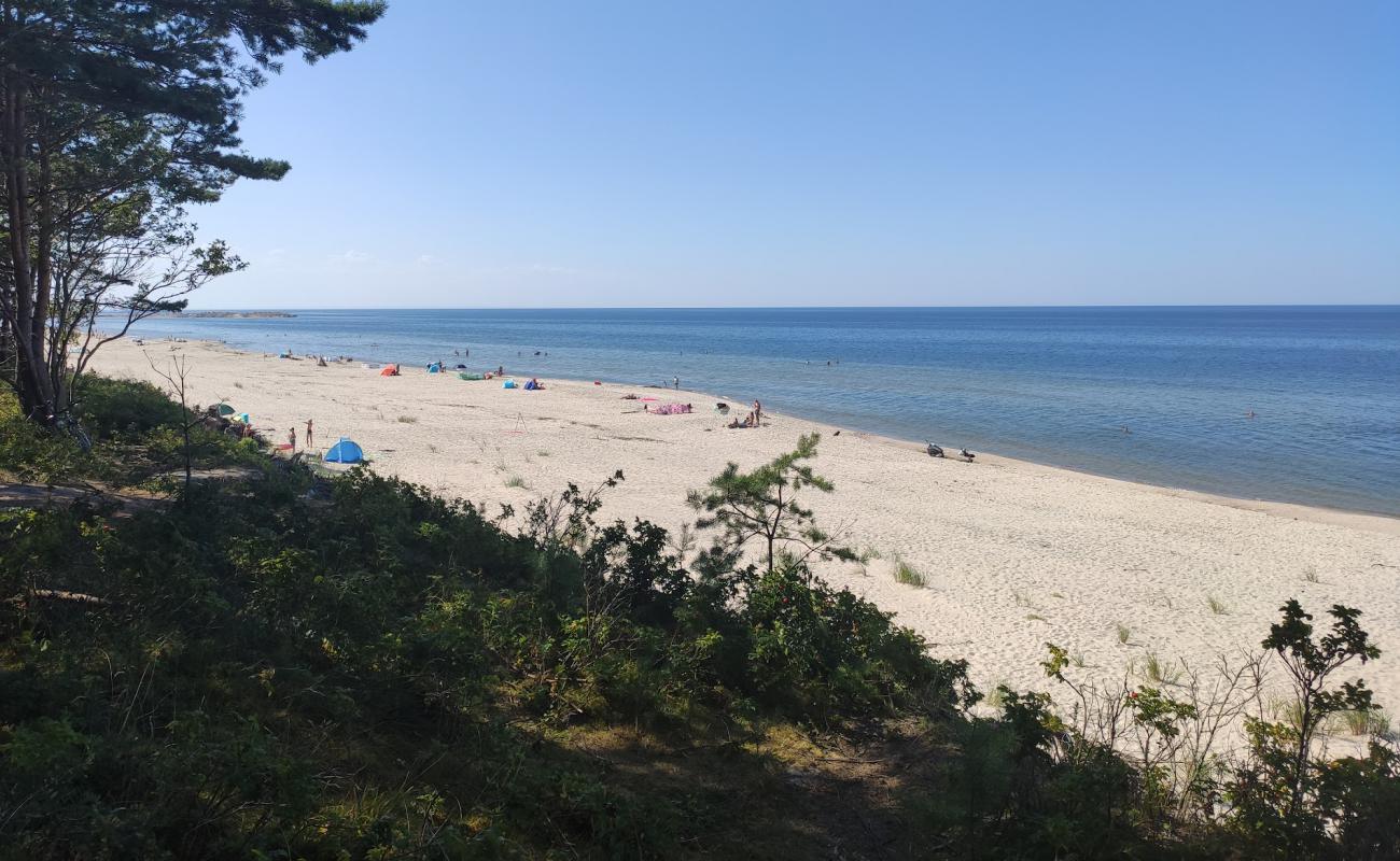 Photo de Przebrno beach avec sable lumineux de surface