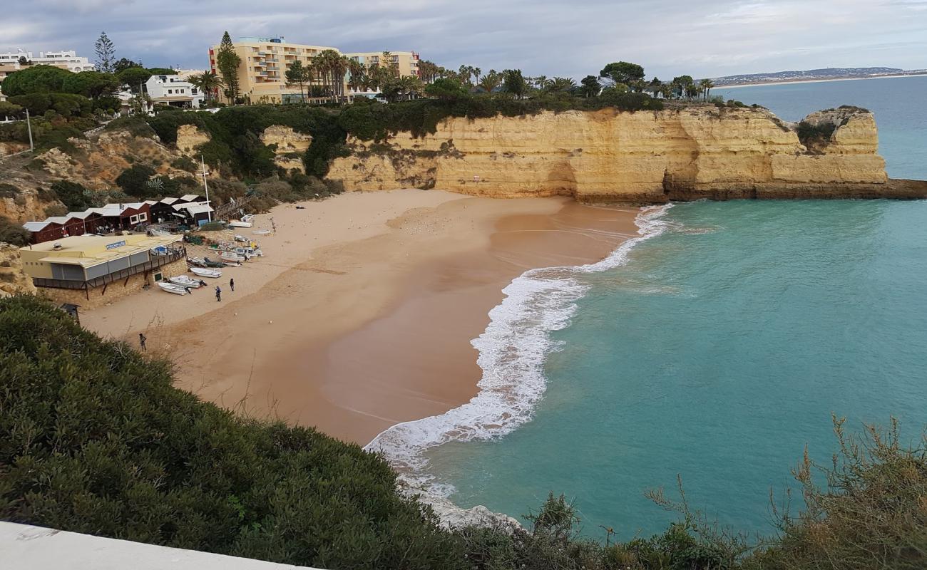 Photo de Plage de Nossa Senhora da Rocha avec sable fin brun de surface