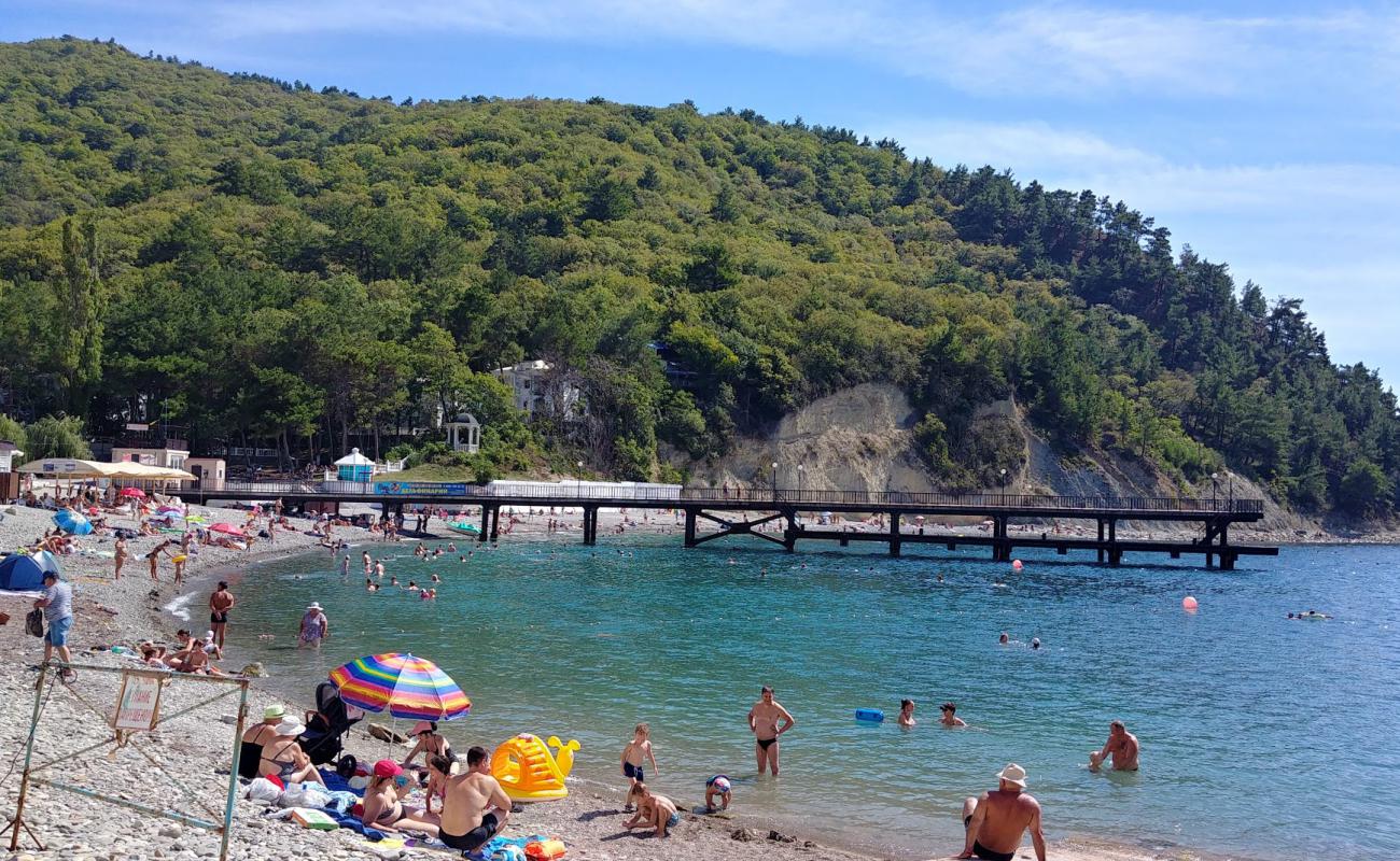 Photo de Dzhanhot beach avec caillou clair de surface