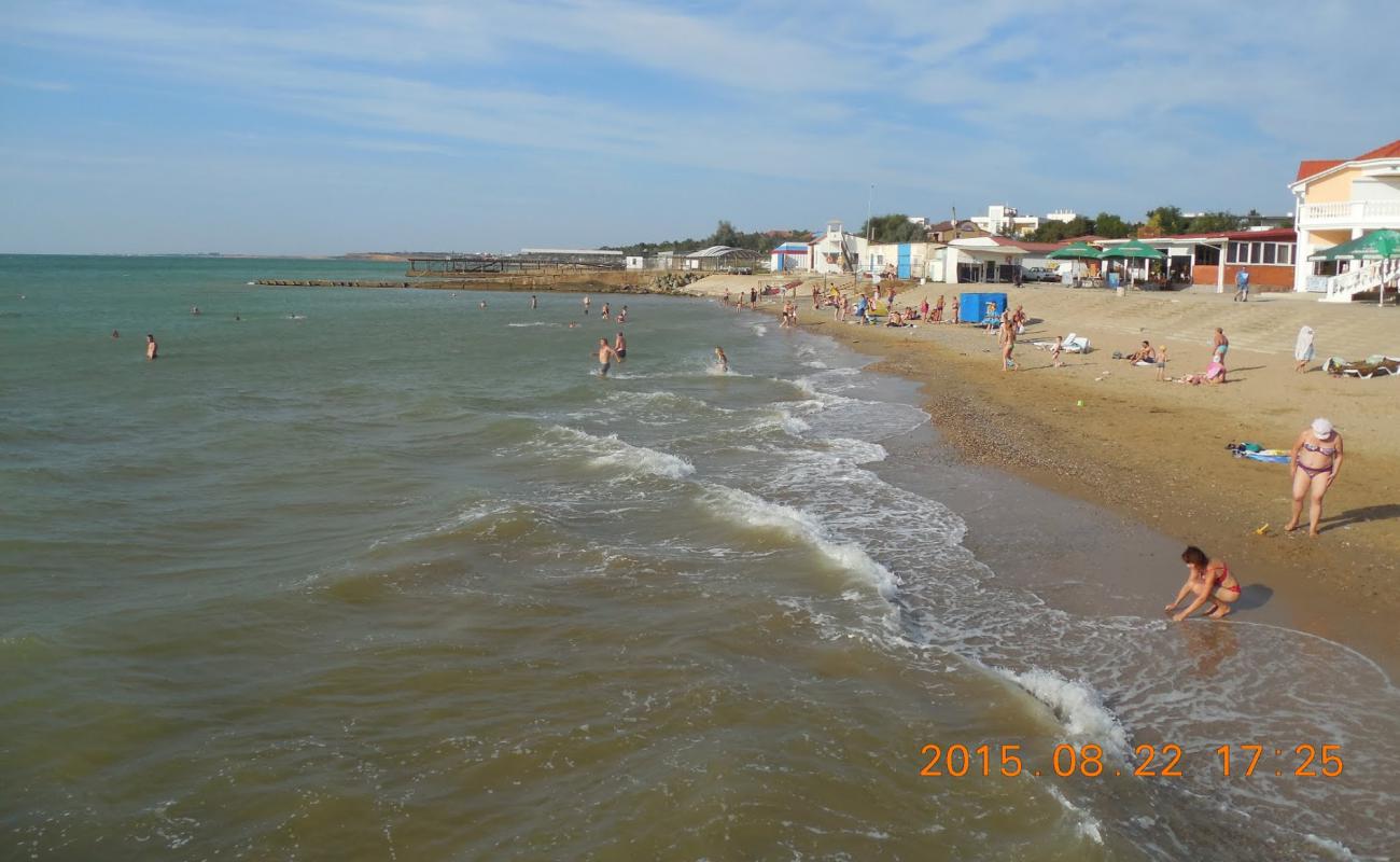 Photo de Sandy beach avec sable lumineux de surface