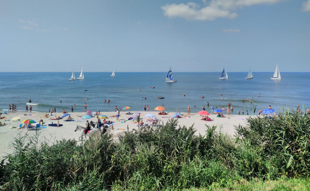 Photo de Vitland Beach avec sable beige de surface