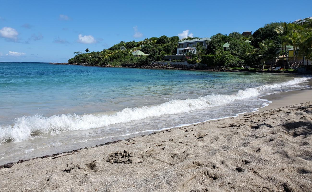 Photo de Marigot beach avec sable beige & galets de surface