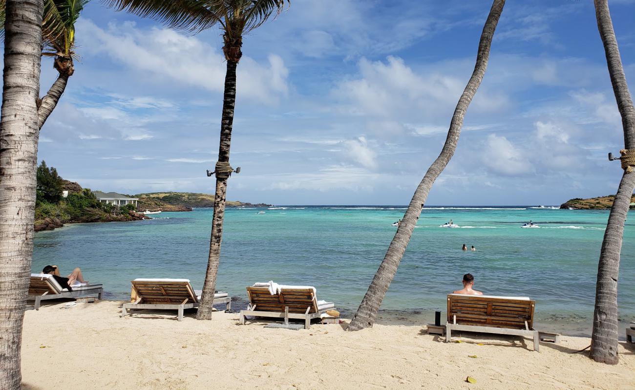 Photo de Plage de St Barth avec sable lumineux de surface