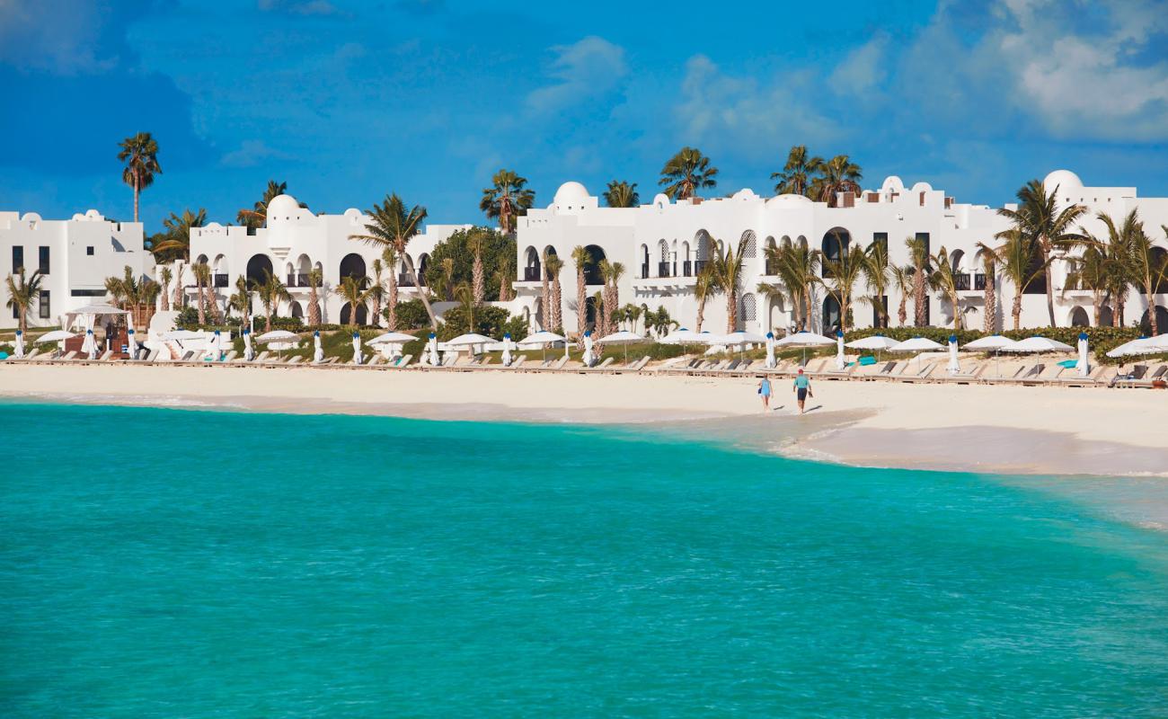 Photo de Plage d'Anguilla avec sable fin blanc de surface