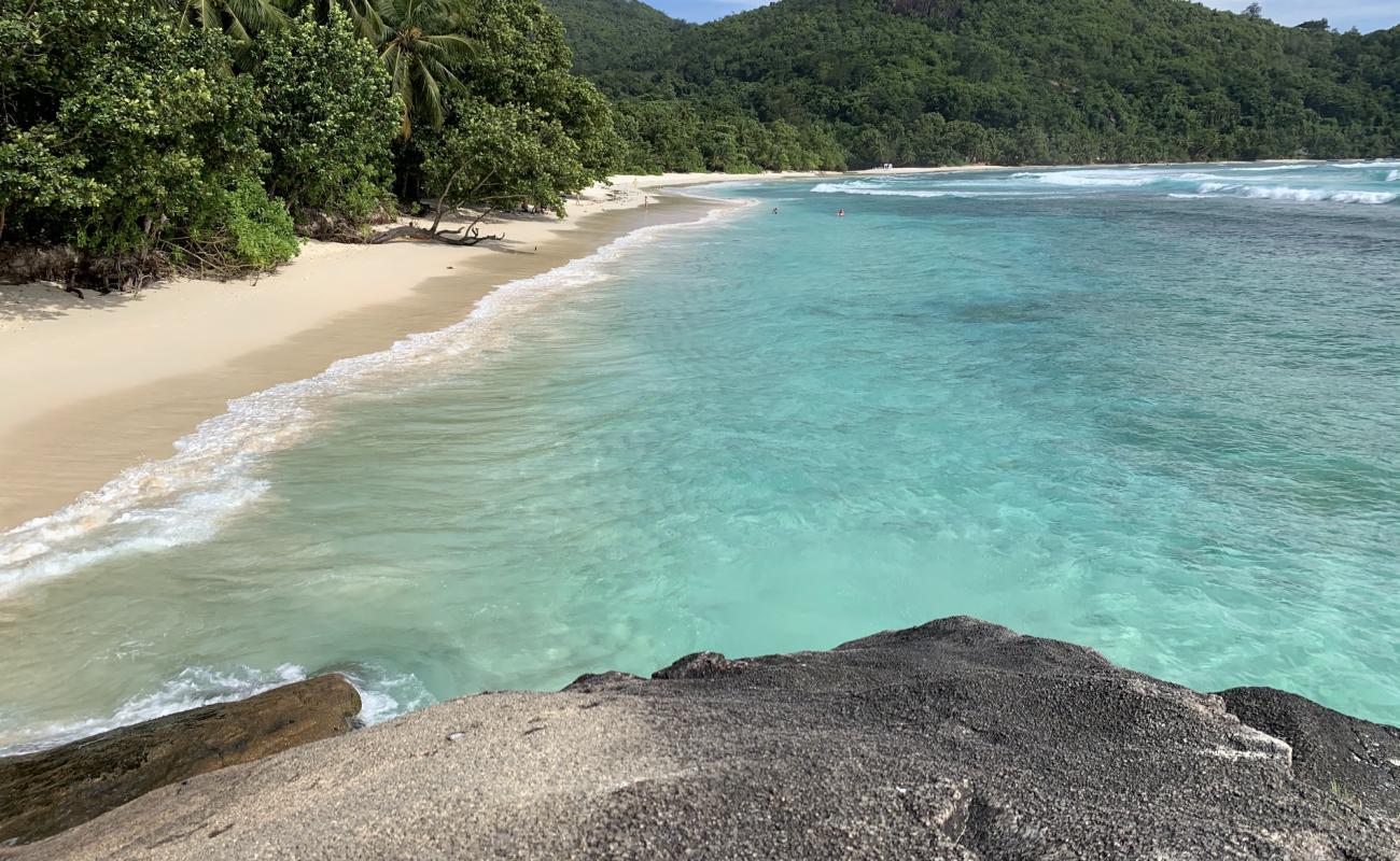 Photo de Plage de Baie Lazare avec sable fin blanc de surface