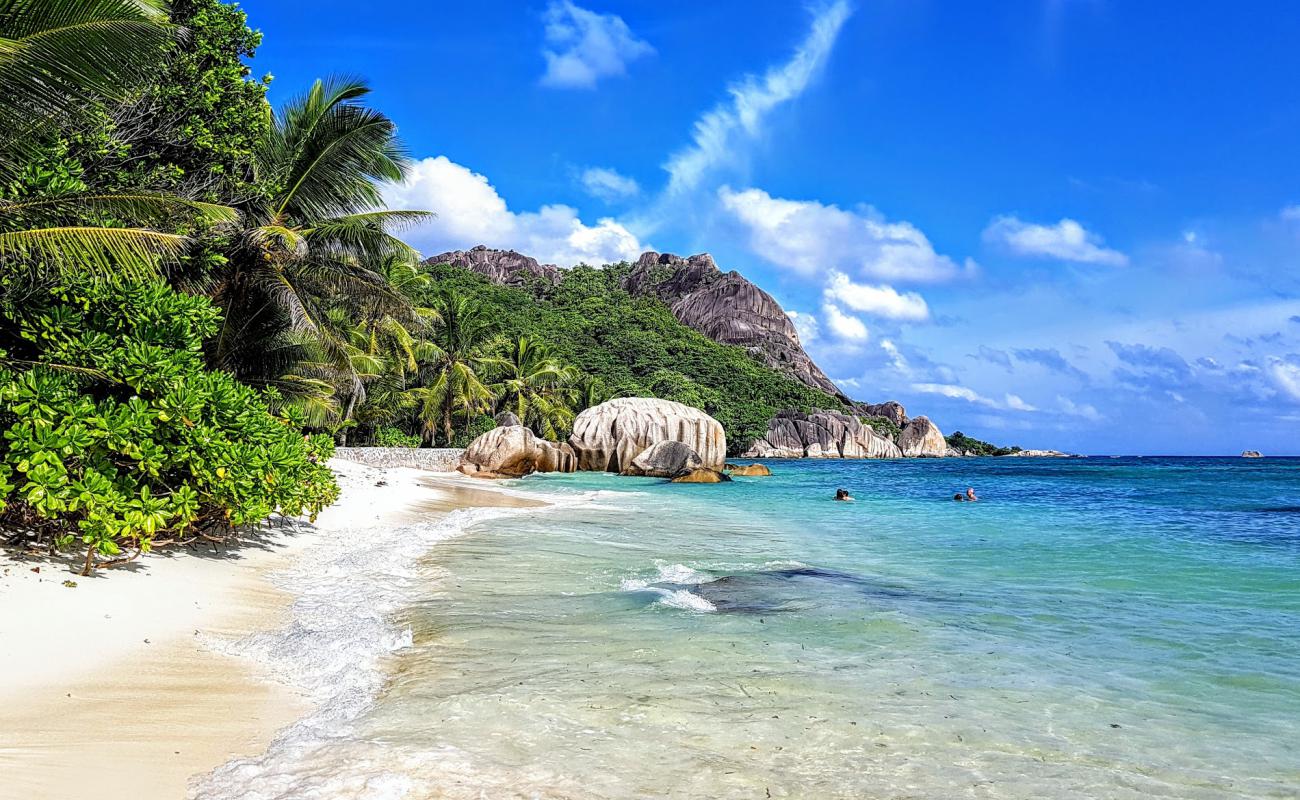 Photo de Plage Anse Source d'Argent II avec sable beige de surface