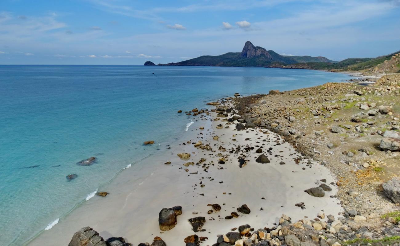 Photo de Shy Beach avec sable beige & pierres de surface