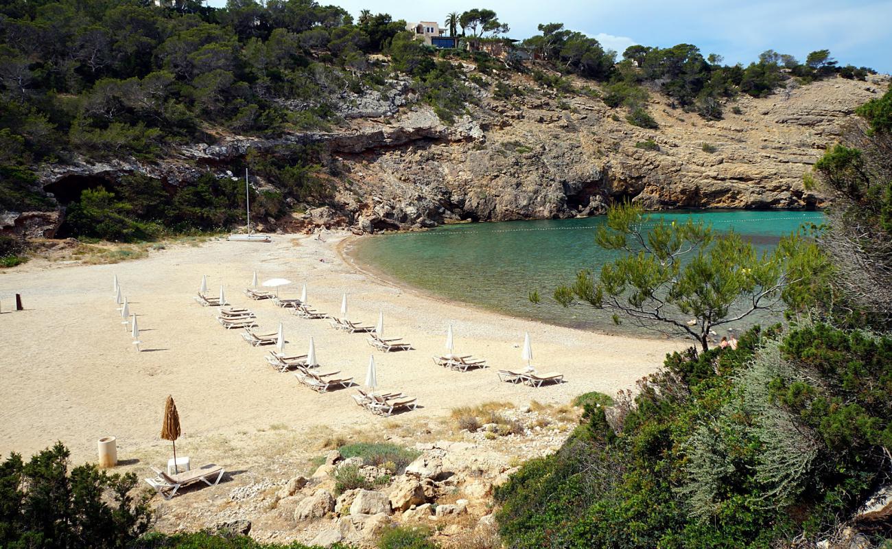 Photo de Cala Moli avec sable gris & galets de surface