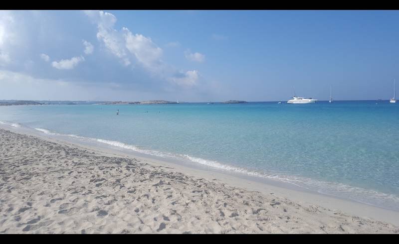 Photo de Platja de les Illetes II avec sable fin blanc de surface