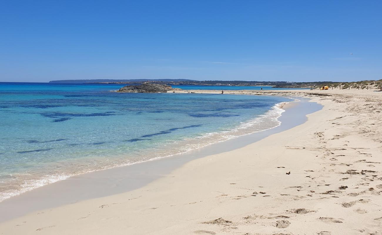 Photo de Playa des Trucadors avec sable fin blanc de surface