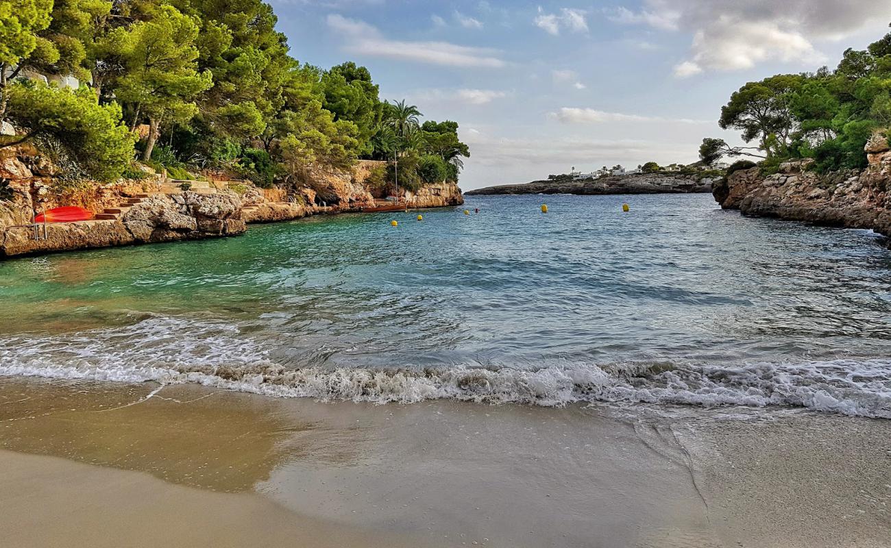Photo de Playa de Cala Serena avec sable beige fin de surface