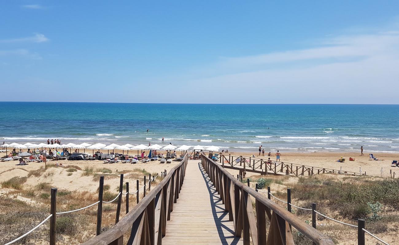 Photo de Plage du Mocayo avec sable brun de surface