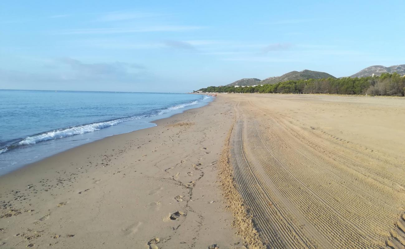 Photo de L'Hospitalet beach avec sable beige de surface