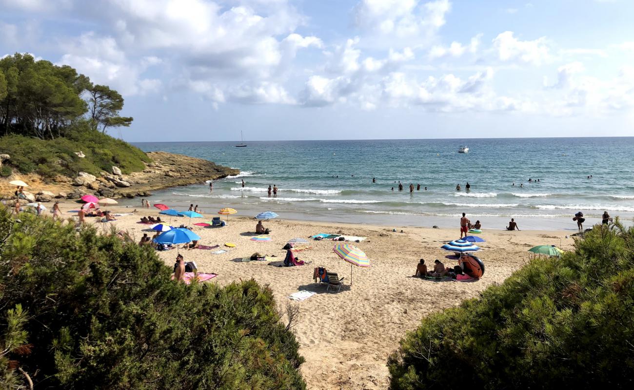 Photo de Cala de la Roca Plana avec sable beige de surface
