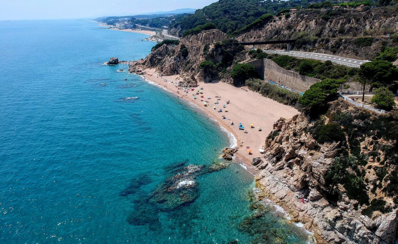 Photo de Cala de la Vinyeta avec sable beige de surface