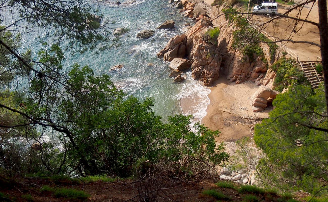 Photo de Cala Llevado avec sable brun de surface