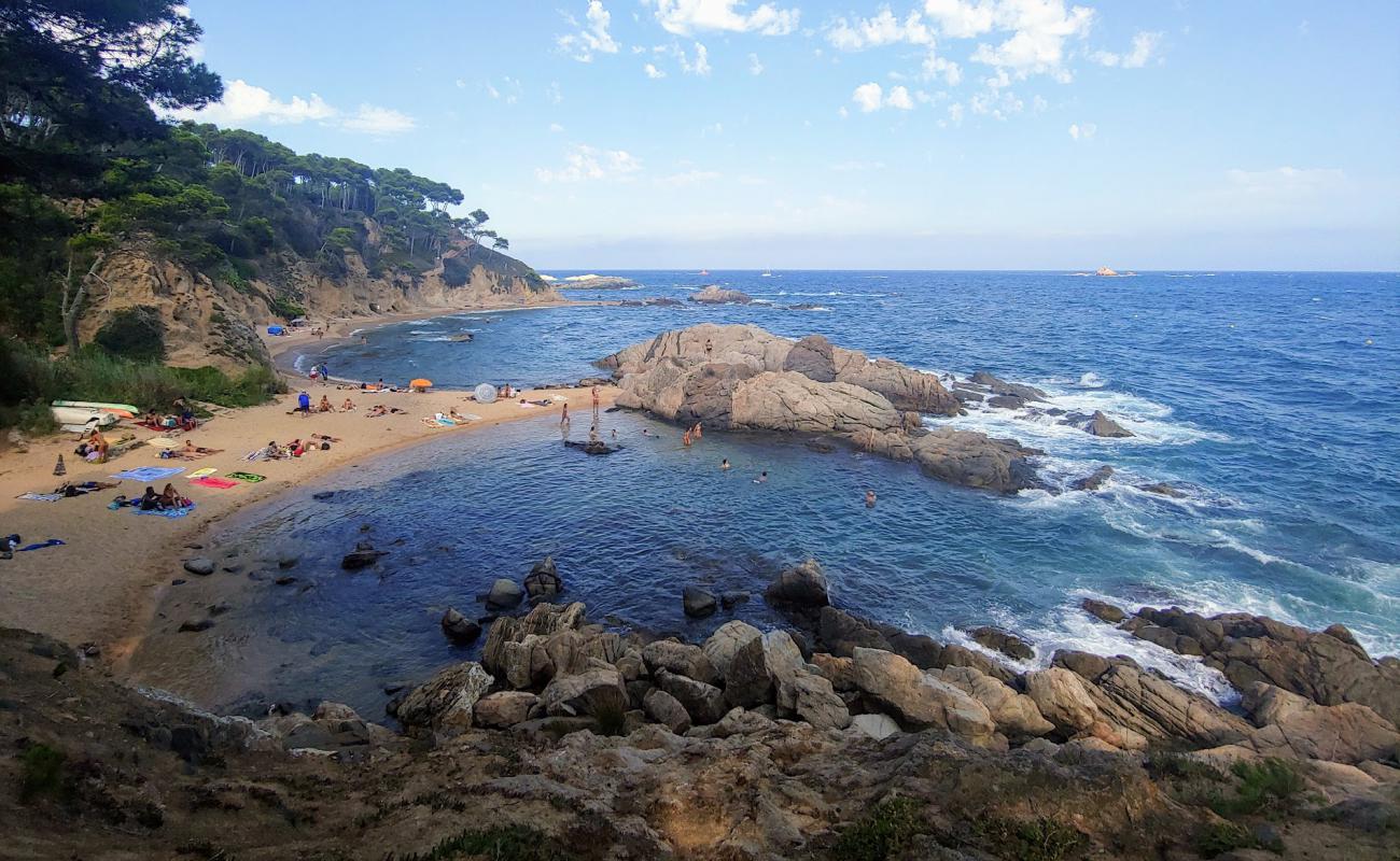 Photo de Cala Estreta avec sable beige & pierres de surface