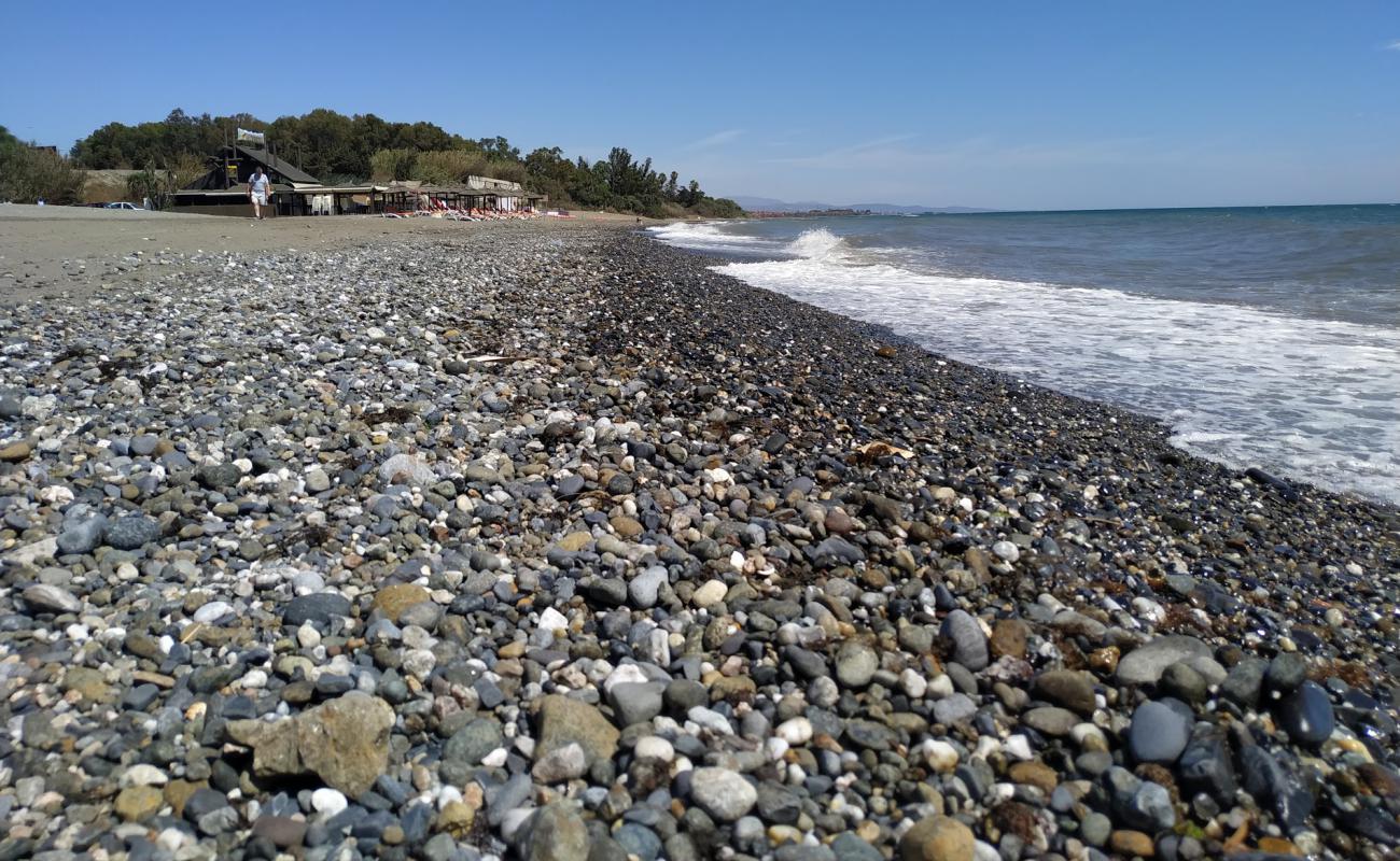 Photo de Playa del Padron avec sable gris de surface