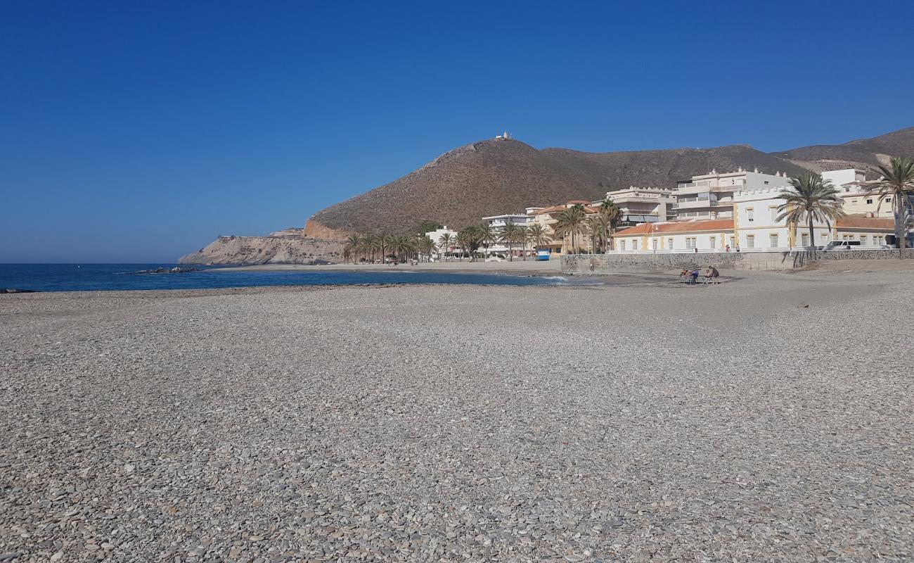 Photo de Playa Castell del Ferro avec caillou fin gris de surface