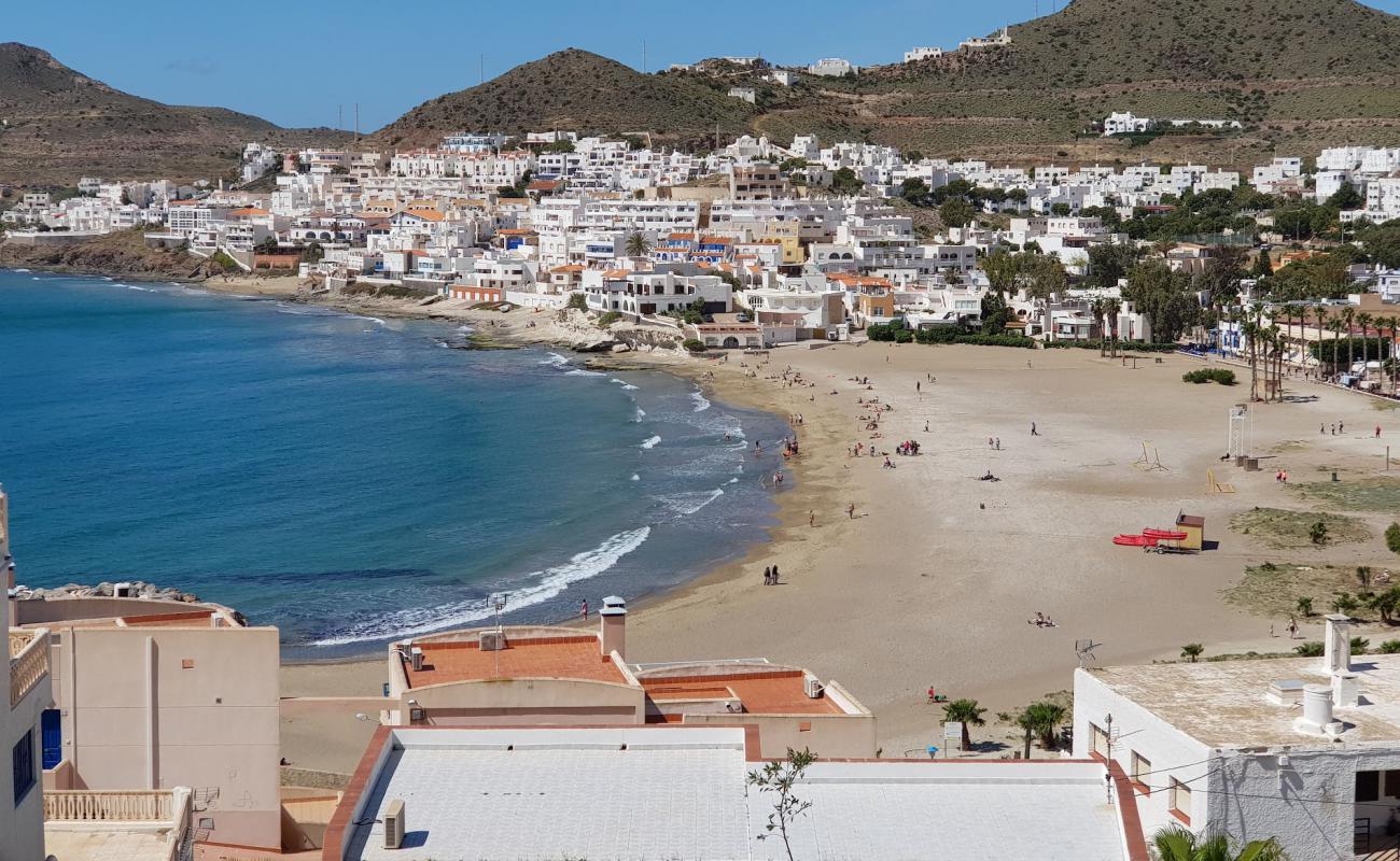 Photo de Playa de San Jose avec sable brun de surface