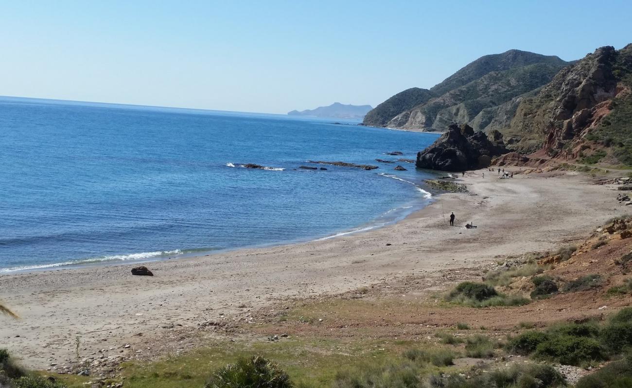 Photo de Playa del Sombrerico avec sable noir avec caillou de surface