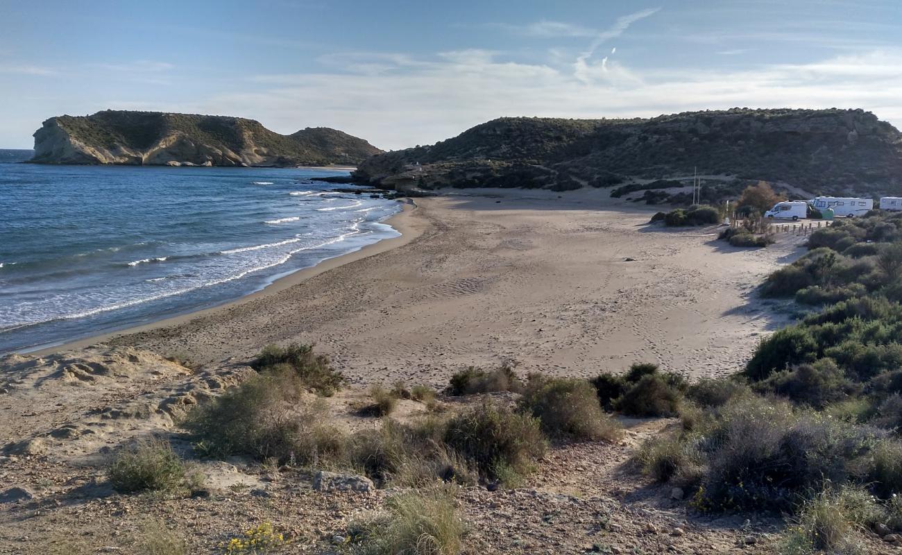 Photo de Playa de la Higuerica avec sable beige de surface