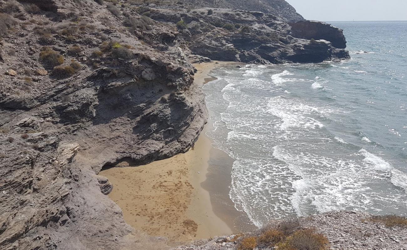 Photo de Cala de las Mulas avec sable brun de surface