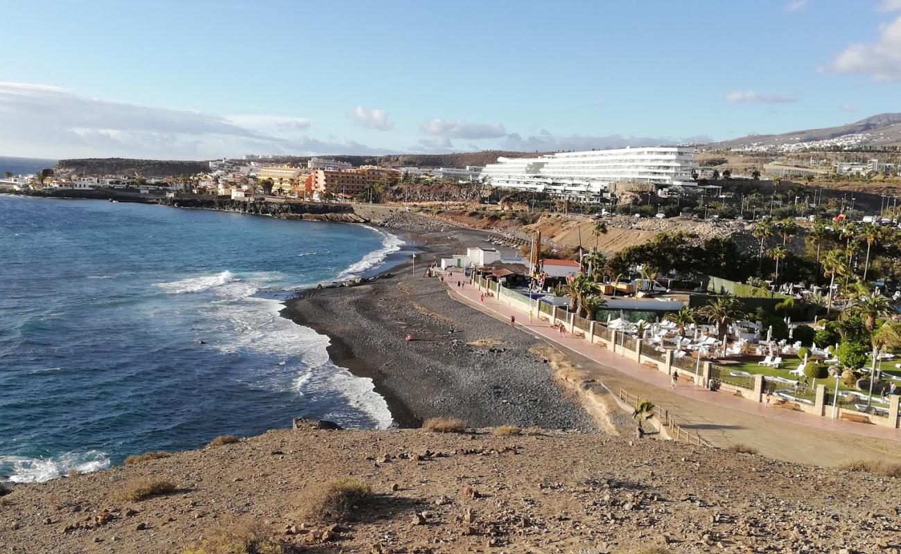 Photo de Playa del Veril avec sable gris avec caillou de surface