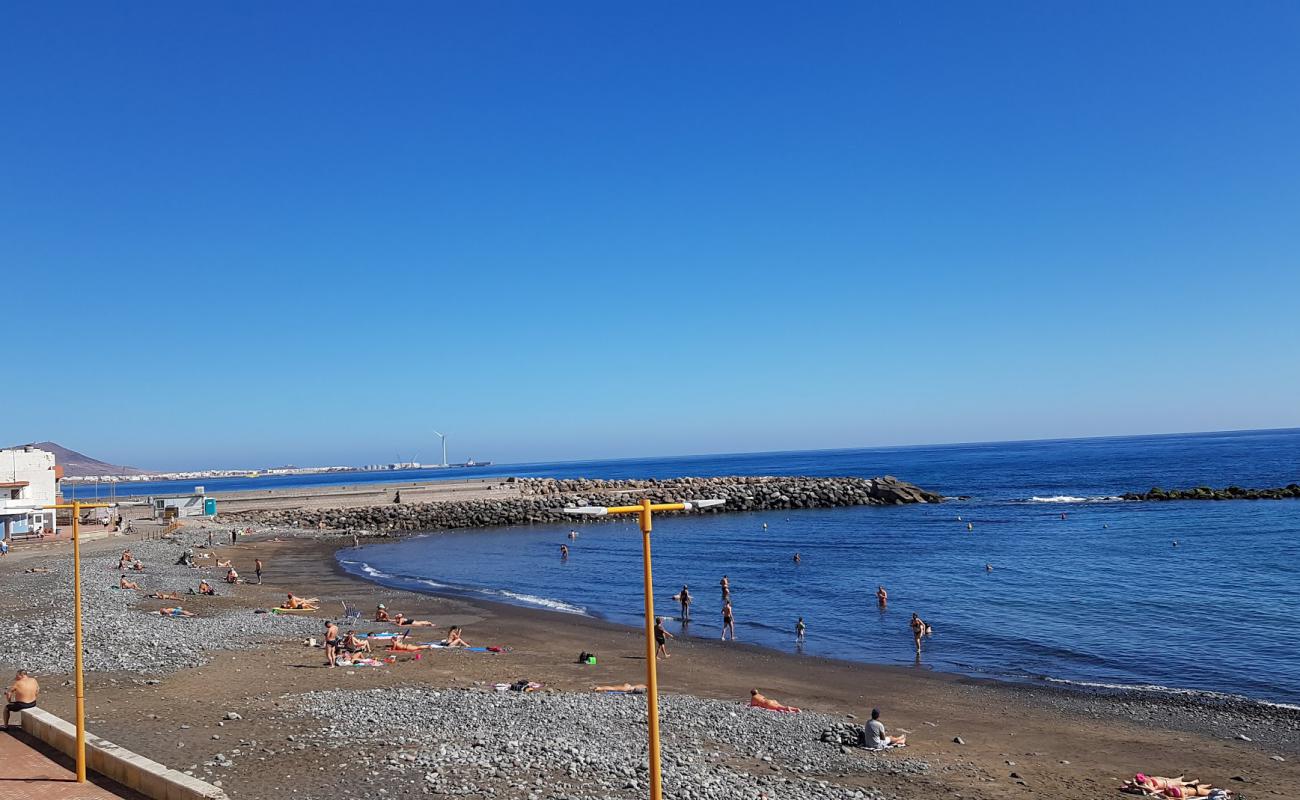Photo de Playa de Pozo Izquierdo avec sable noir & galets de surface