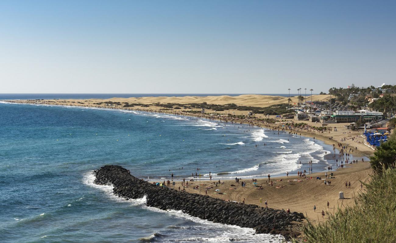 Photo de Plage de Maspalomas avec sable beige fin de surface