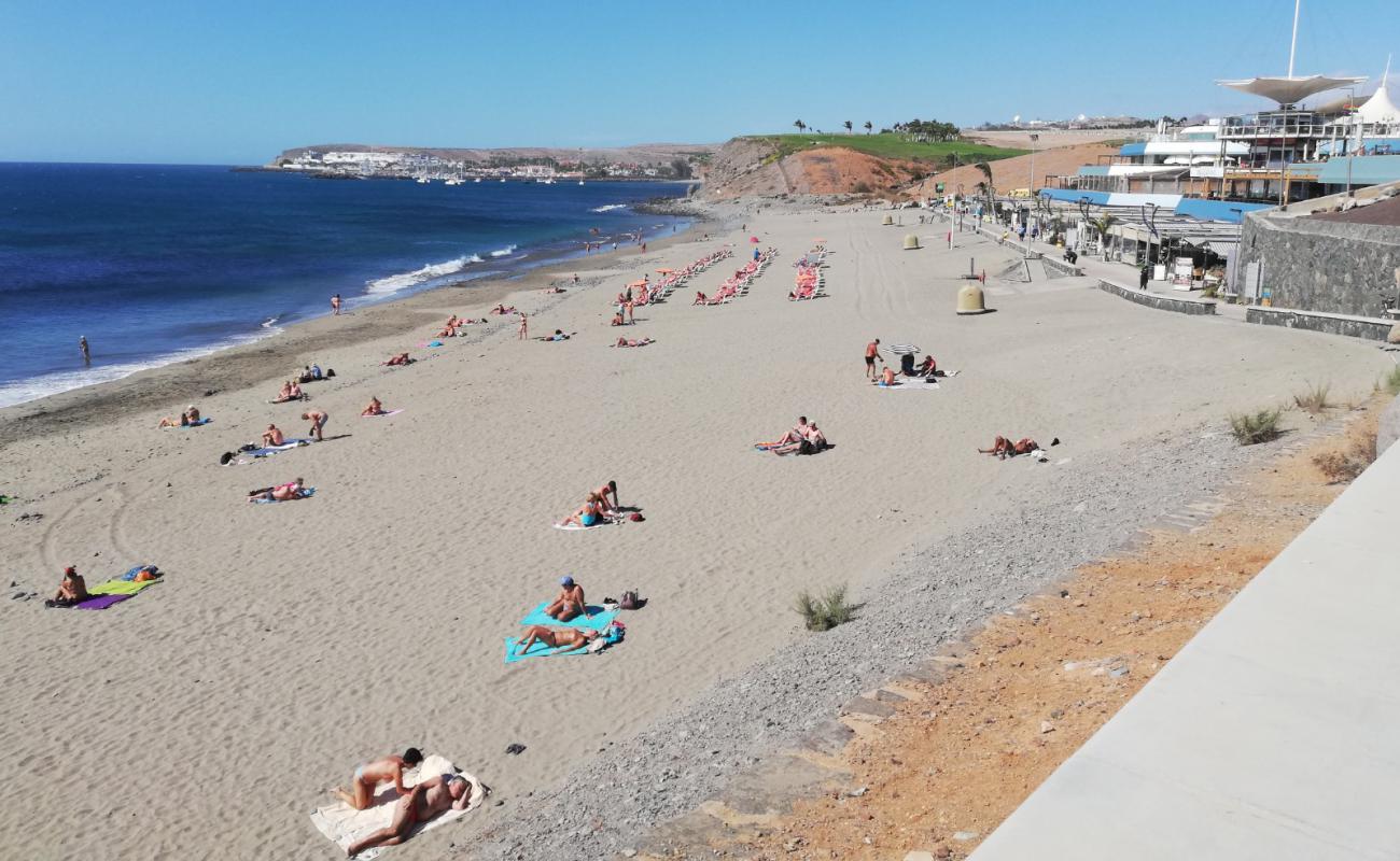 Photo de Plage de Meloneras avec sable beige de surface