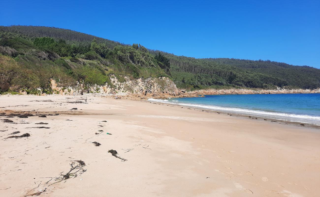 Photo de Praia de Vilela avec sable fin blanc de surface