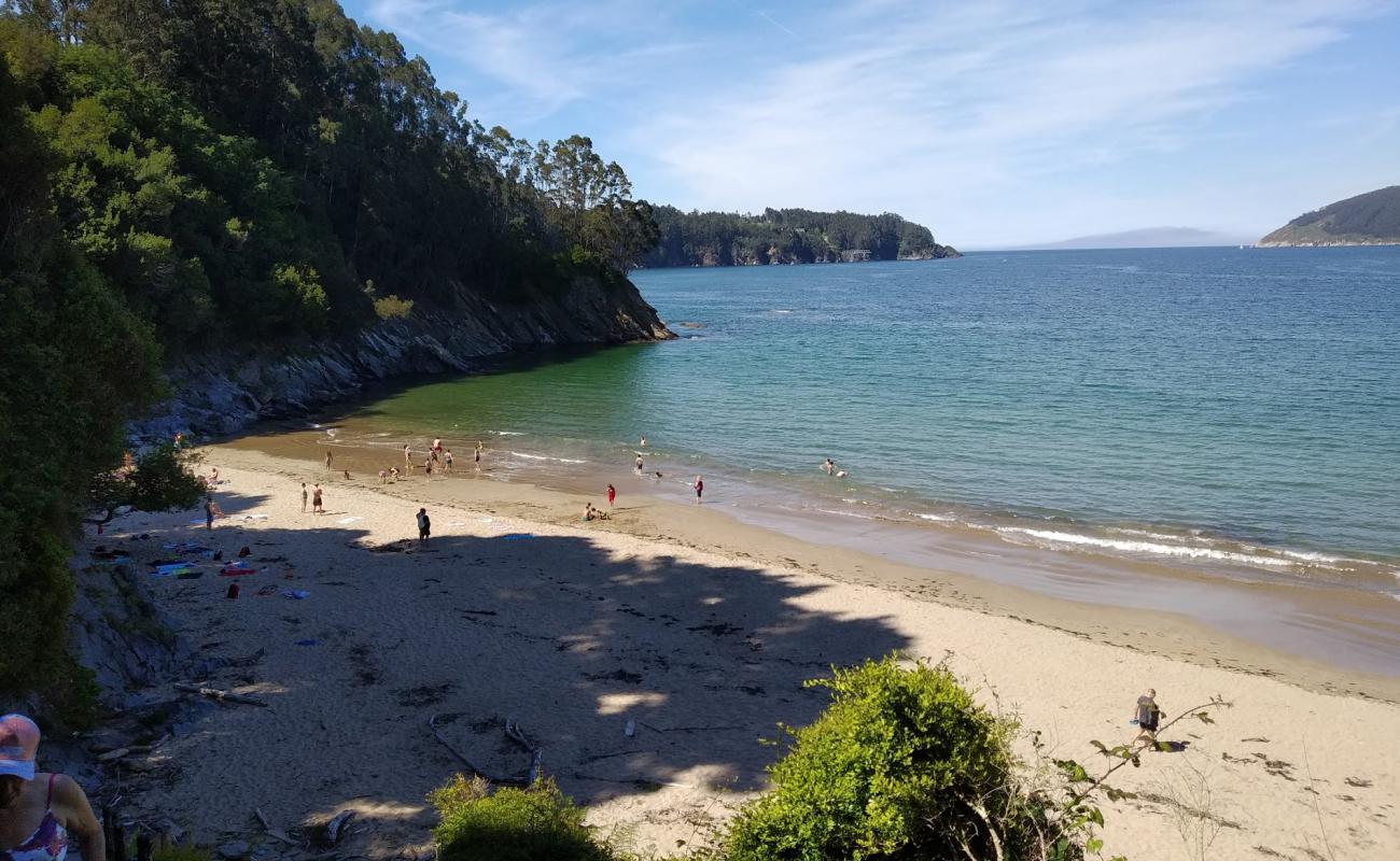 Photo de Praia de Sacido avec sable fin et lumineux de surface