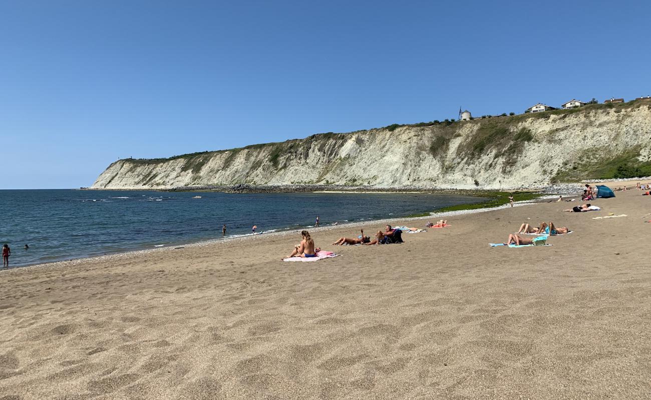 Photo de Arrigunagako beach avec sable noir & galets de surface