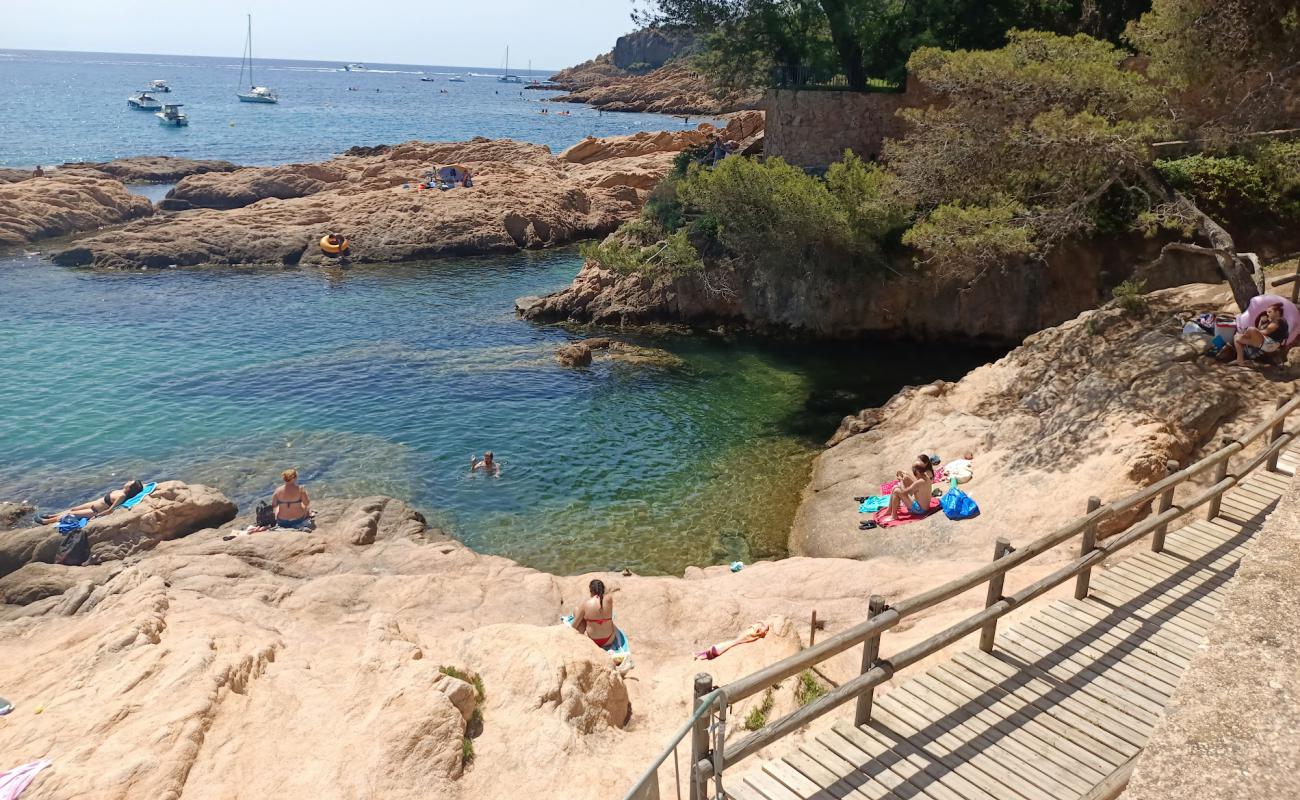Photo de Platja de Sa Caleta avec terrain rocheux de surface