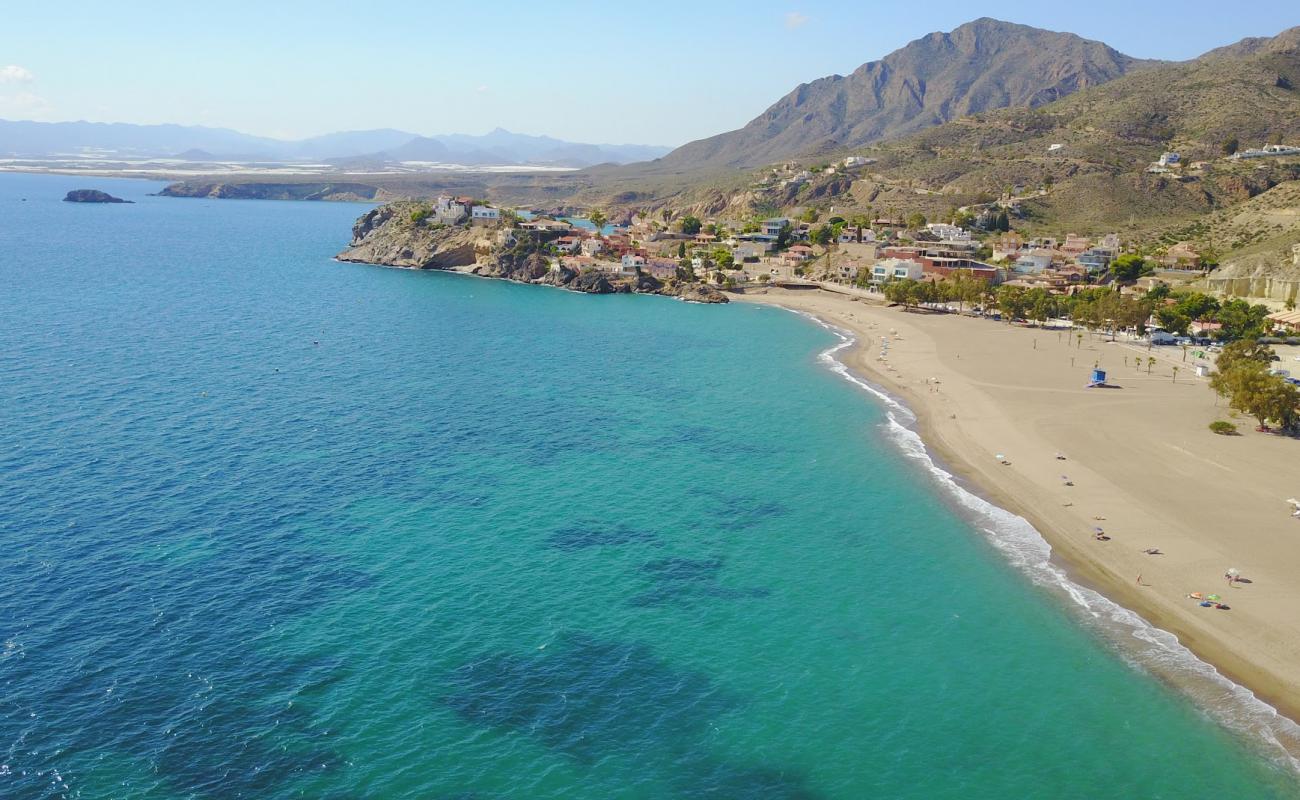 Photo de Playa de Bolnuevo avec sable lumineux de surface