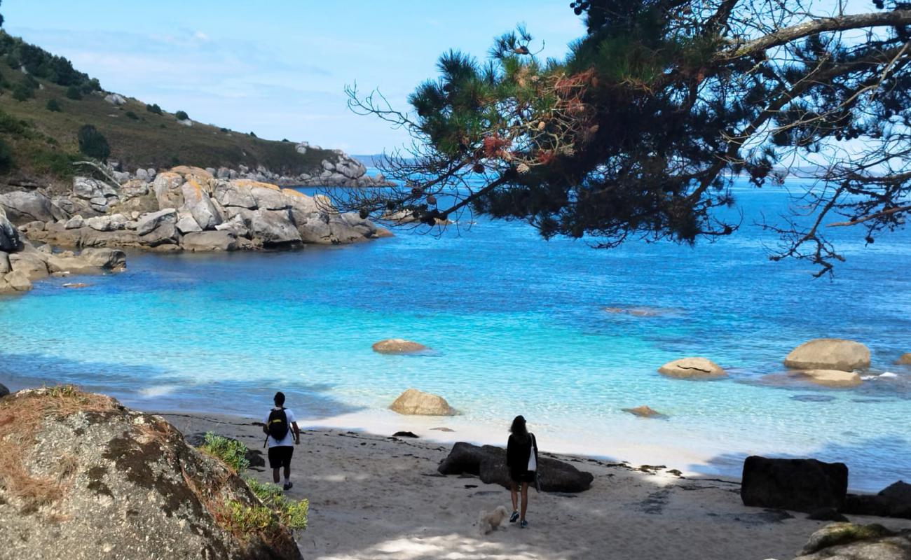 Photo de Pedron Beach avec sable beige de surface